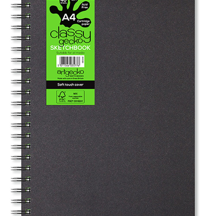 Picture of GEC102 ARTGECKO A4 SKETCH BOOK WIRE BOUND 40 SHEETS